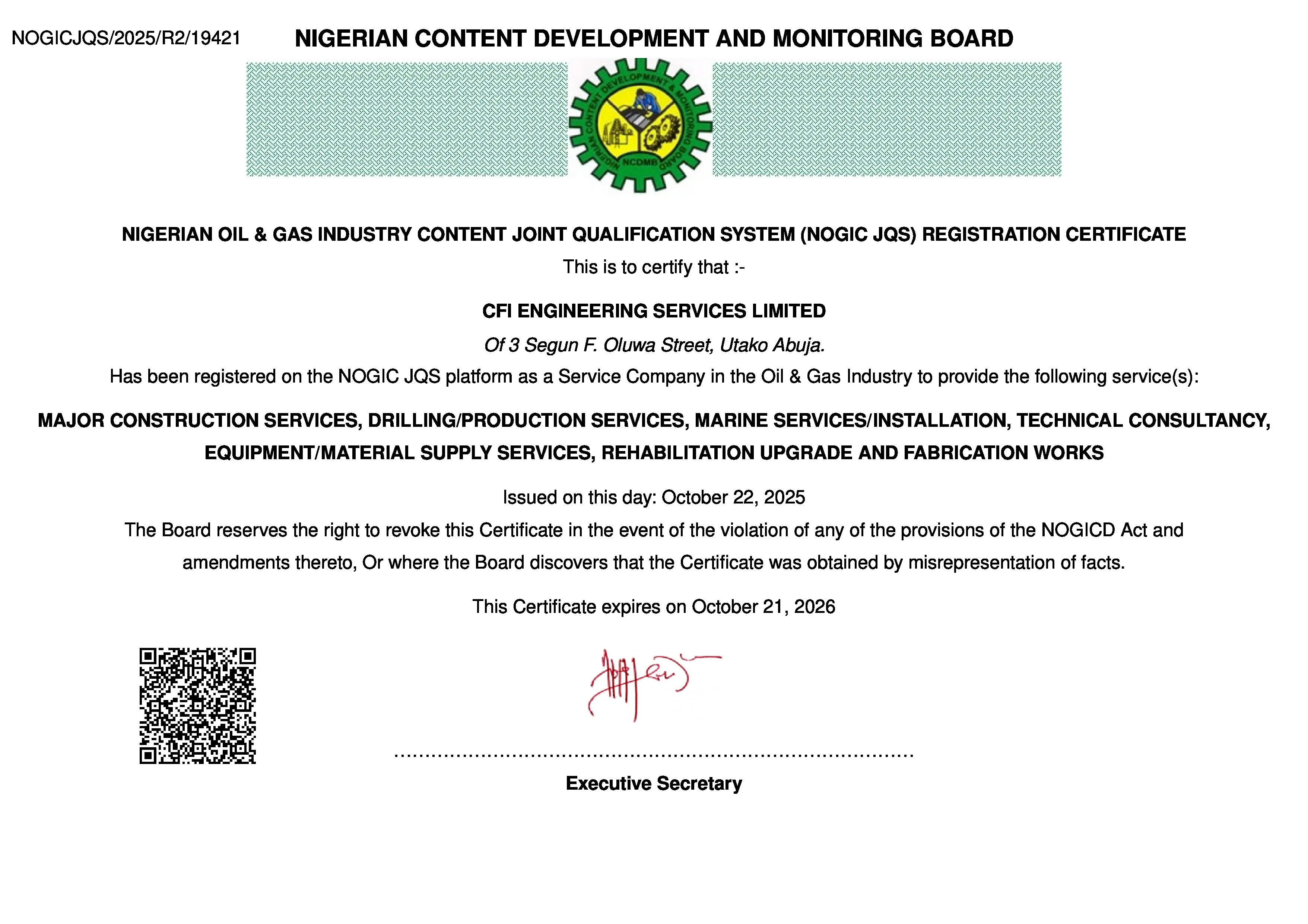 NCDMB Certification