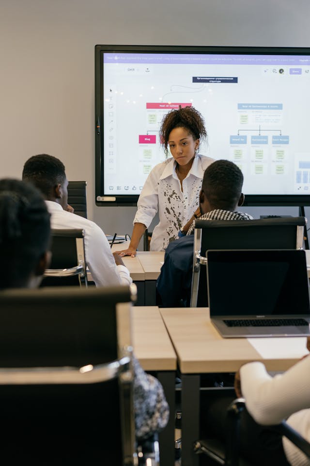 woman in a business training session